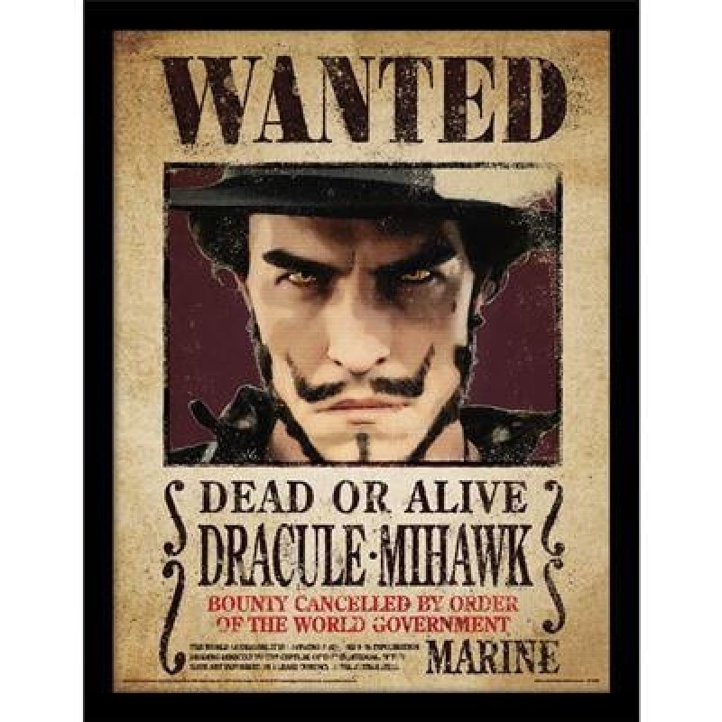 ONE PIECE LIVE ACTION - Dracule Mihawk - Impression encadrée 30x40cm