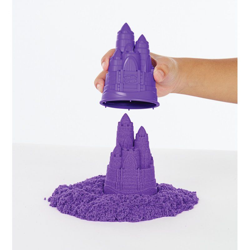 Kinetic Sand Sandbox Set, 1lb Purple Play Sand, Sandbox Storage, 4 Molds and Tools, Sensory Toys for Kids Ages 3+