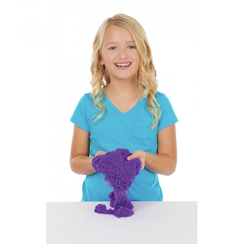 Kinetic Sand , Coffret Bac à sable, 454 g de sable violet, bac à sable, 4 moules et outils, jouets sensoriels pour les