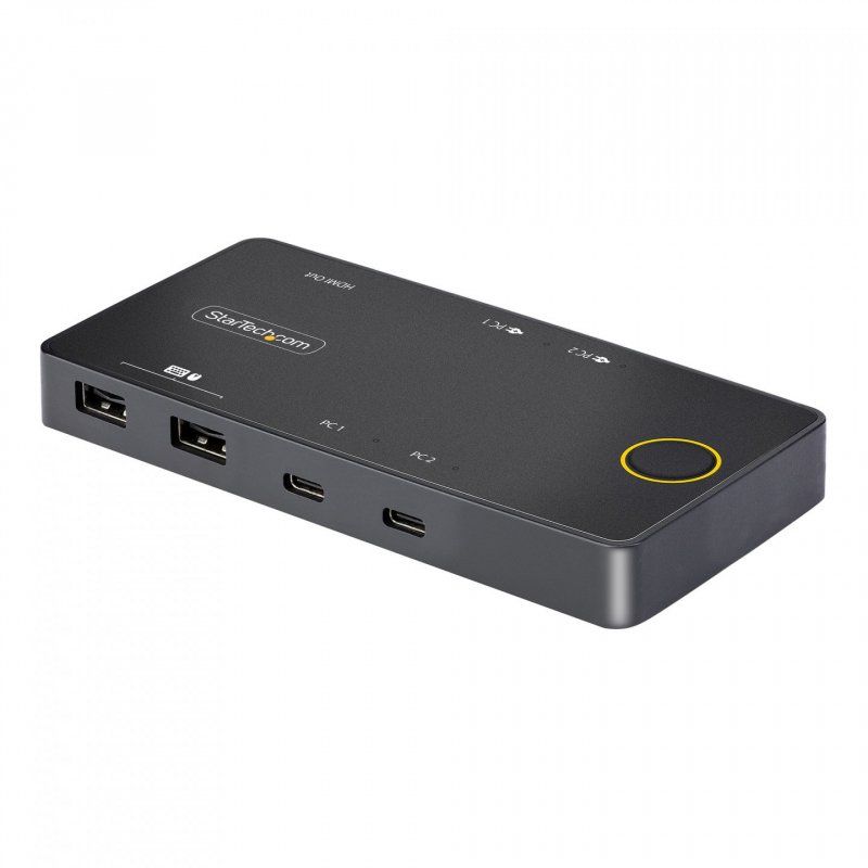 StarTech.com 2-Port USB-C KVM Switch, Single-4K 60Hz HDMI Monitor, Dual-100W Power Delivery Pass-through Ports, Bus Powe