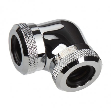 XSPC compatible Adapter 2x 14mm Hard-Tube - 90 Grad Winkel, Chrome