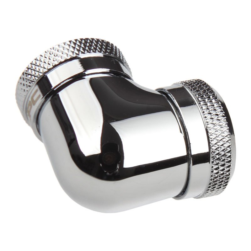 XSPC compatible Adapter 2x 14mm Hard-Tube - 90 Grad Winkel, Chrome