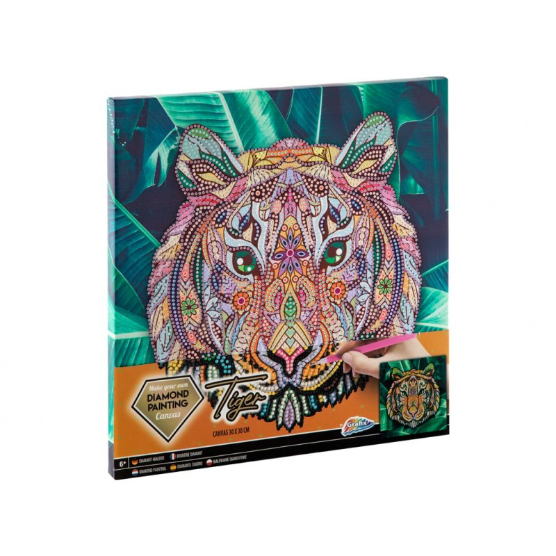 Grafix - Diamond Painting on Canvas Tiger 30 x 30 cm - (K-260008)