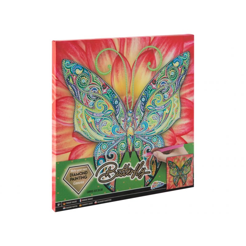 Grafix - Diamond Painting on Canvas Butterfly 30 x 30 cm - (K-260009)