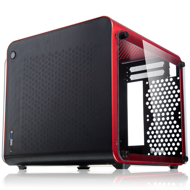Raijintek compatible METIS EVO TG Mini-ITX-Gehäuse, Tempered Glass - rouge