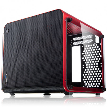Raijintek compatible METIS EVO TG Mini-ITX-Gehäuse, Tempered Glass - rouge