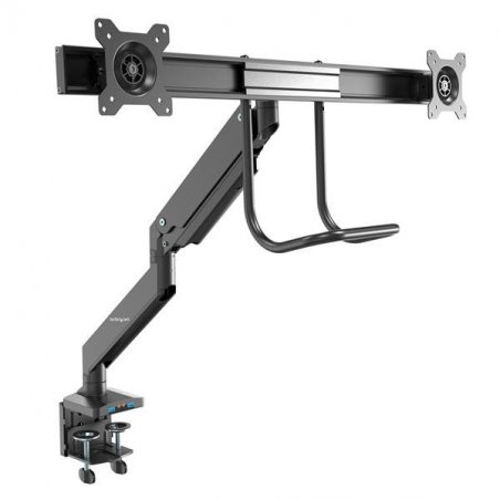 DESK MOUNT DUAL MONITOR ARM SYNCED HEIGHT HEAVY DUTY