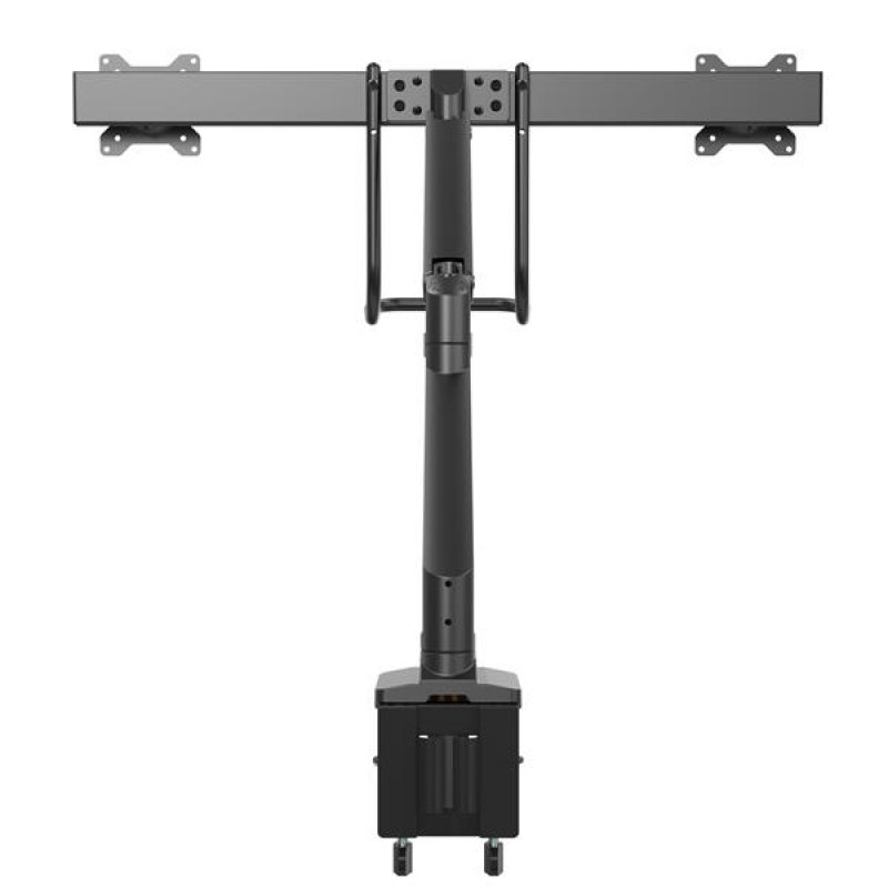DESK MOUNT DUAL MONITOR ARM SYNCED HEIGHT HEAVY DUTY