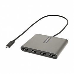 StarTech.com USB C to 4 HDMI Adapter - External Video & Graphics Card - USB Type-C to Quad HDMI Display Adapter Dongle