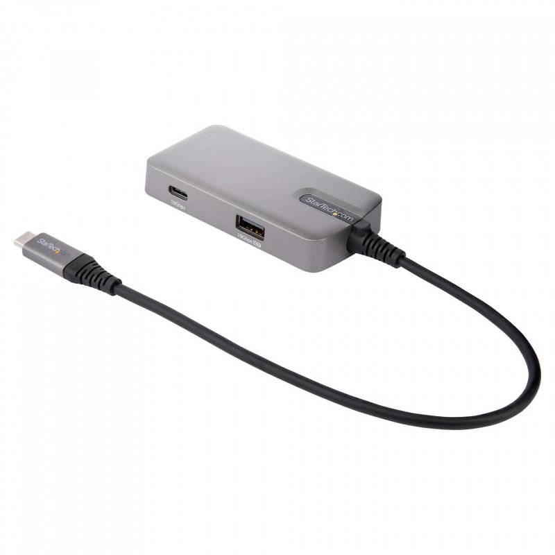StarTech.com USB C Multiport Adapter - USB-C to 4K 60Hz HDMI 2.0, 100W Power Delivery Pass-through - 3-Port 10Gbps USB