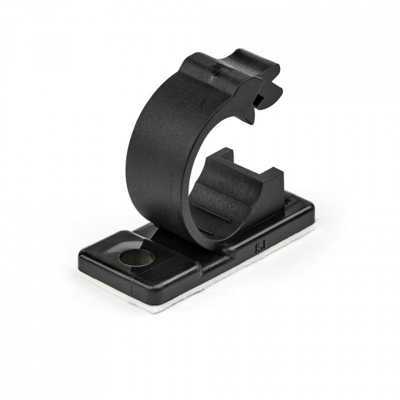 StarTech.com 100 Adhesive Cable Management Clips Black - Network/Ethernet/Office Desk/Computer Cord Organizer - Sticky