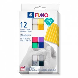Staedtler FIMO 8013 C Modeling clay 300 g Black, Blue, Gold, Green, Grey, Purple, Red, Silver, White, Yellow 12 pc(s)