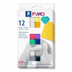 Staedtler FIMO 8013 C Pâte à modeler 300 g Noir, Bleu, Or, Vert, Gris, Violet, Rouge, Argent, Blanc, Jaune 12