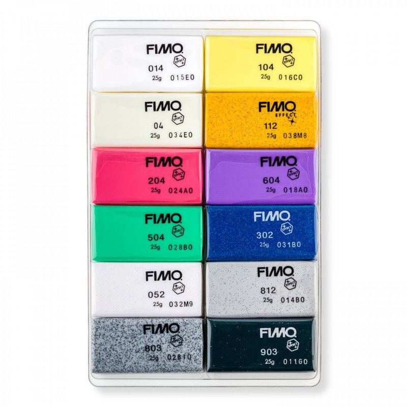 Staedtler FIMO 8013 C Pâte à modeler 300 g Noir, Bleu, Or, Vert, Gris, Violet, Rouge, Argent, Blanc, Jaune 12