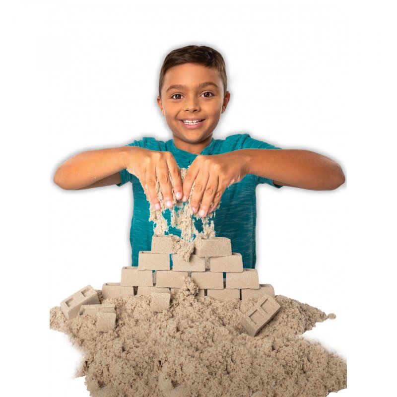 Kinetic Sand SABLE MAGIQUE - CHANTIER CREUSER ET DEMOLIR 454 G 4 ACCESSOIRES - Créez Différentes Formes