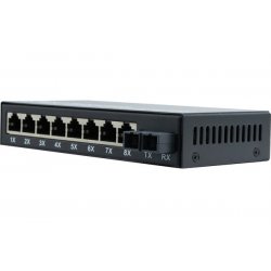 SWITCH 8 RJ-45 10/100 1 FIBER 100FX MULTIMODE SC 2KM