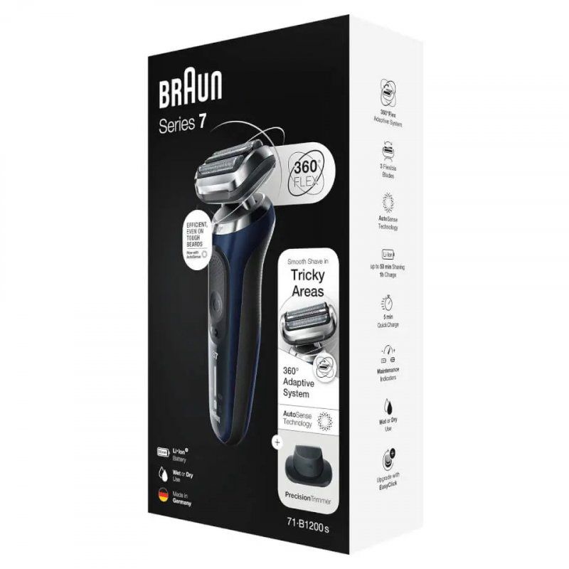 Braun Series 7 71-B1200s Rasoir à grille Tondeuse Bleu