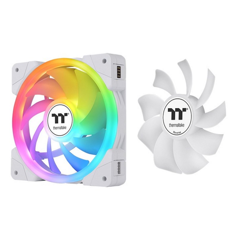 140mm Thermaltake SWAFAN EX14 ARGB PC Cooling Fan White TT Premium Edition 3 Fan Pack