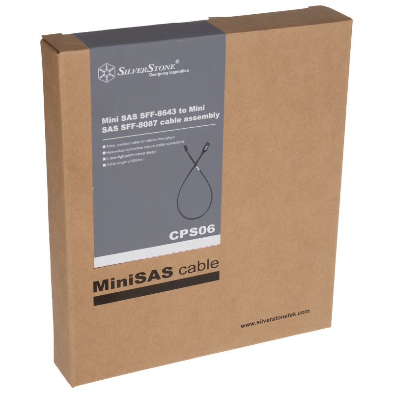 Silverstone SST-CPS06 - Internal Mini SAS HD SFF8643 36-pin zu SFF8087 Kabel - 60cm