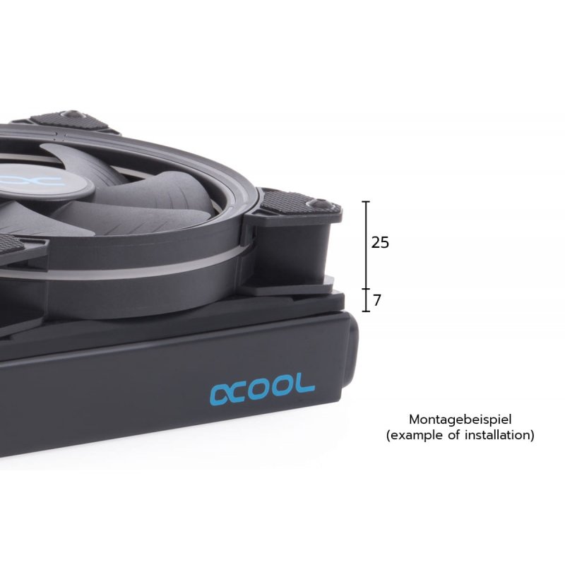 Alphacool Shroud & Entkopplung 140mm (7mm stark) inkl. 4x M3x37mm Schrauben