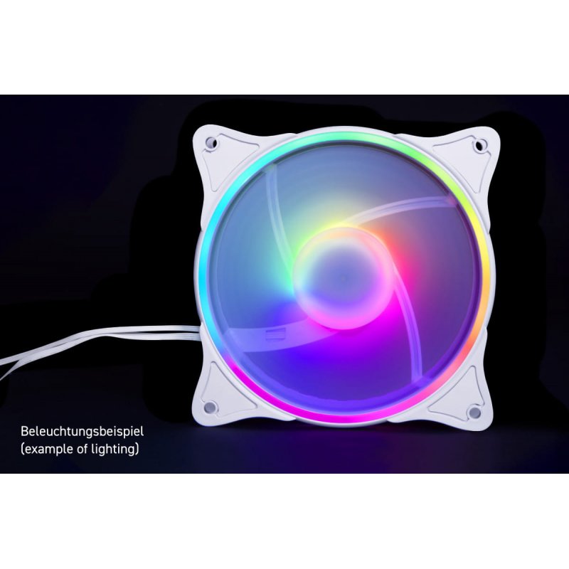 Alphacool Rise Aurora 120mm Lüfter Weiß (120x120x25mm)
