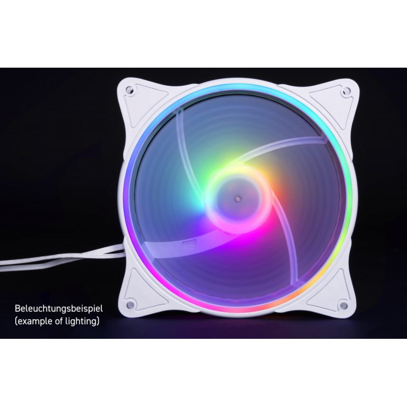 Alphacool Rise Aurora 140mm Lüfter Weiß (140x140x25mm)