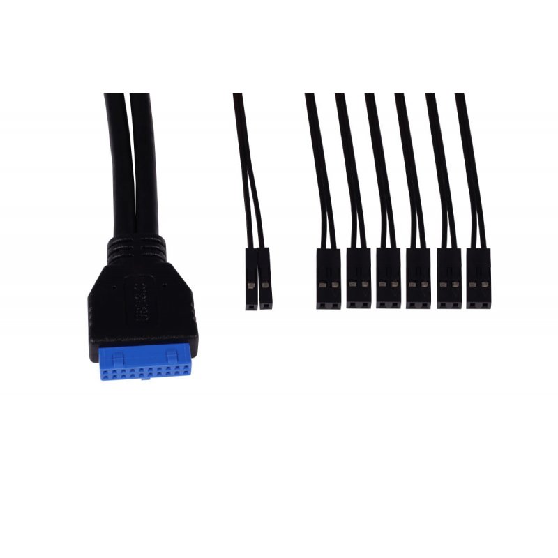 Alphacool ES Front I/O-Panel mit USB 3.0 und Kabelsatz für Servergehäuse