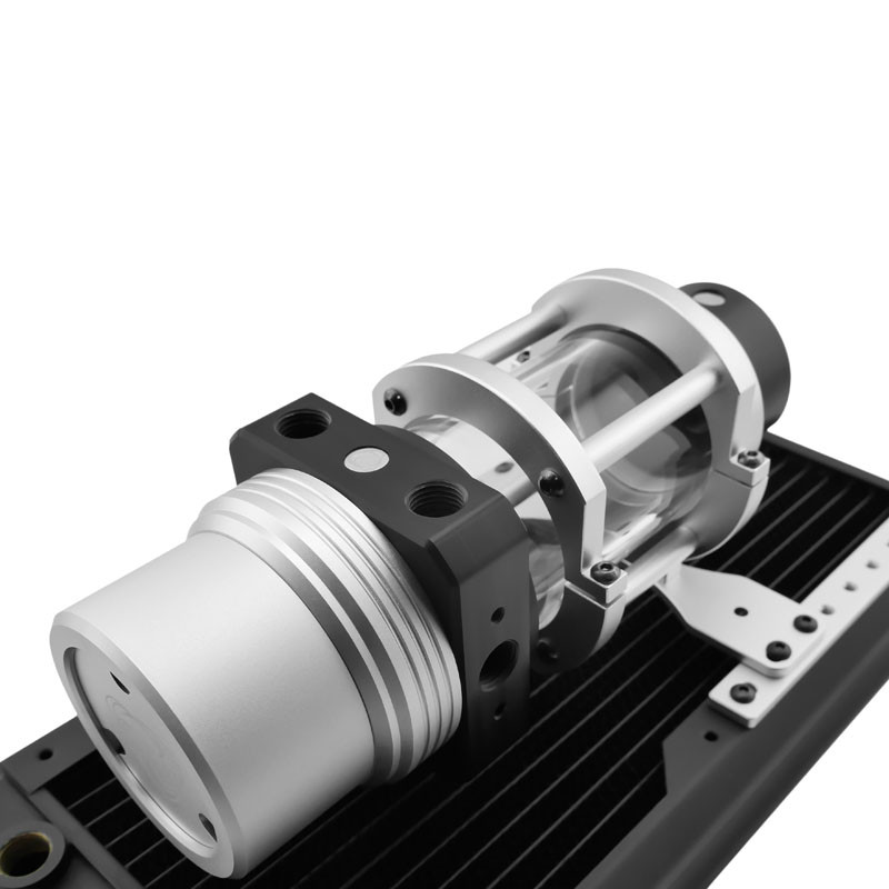 Singularity compatible Computers Protium Ausgleichsbehälter 100mm - Acetal, schwarz/silber