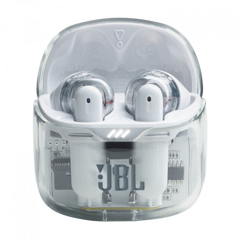 JBL Tune Flex Ghost Edition Casque True Wireless Stereo (TWS) Ecouteurs Appels/Musique Bluetooth Translucide, Blanc