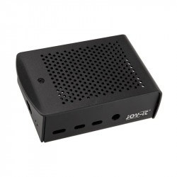 Raspberry compatible Pi 4B 06 Aluminium Gehäuse mit Wandbefestigung, schwarz