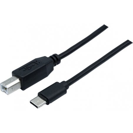 USB2.0 Type c male to B male, 1.8m ,black PVC