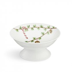 Kähler - Hammershøi Christmas Bowl on stand, Ø16 cm - White w. deco