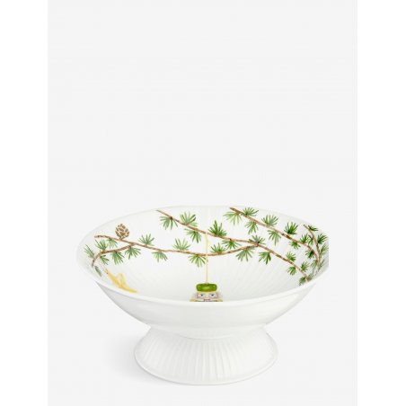 Kähler - Hammershøi Christmas Bowl on stand, Ø23 cm - White w. deco