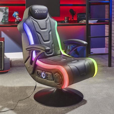 X Rocker Monsoon RGB 4.1 Neo Motion Gaming armchair Padded seat Black
