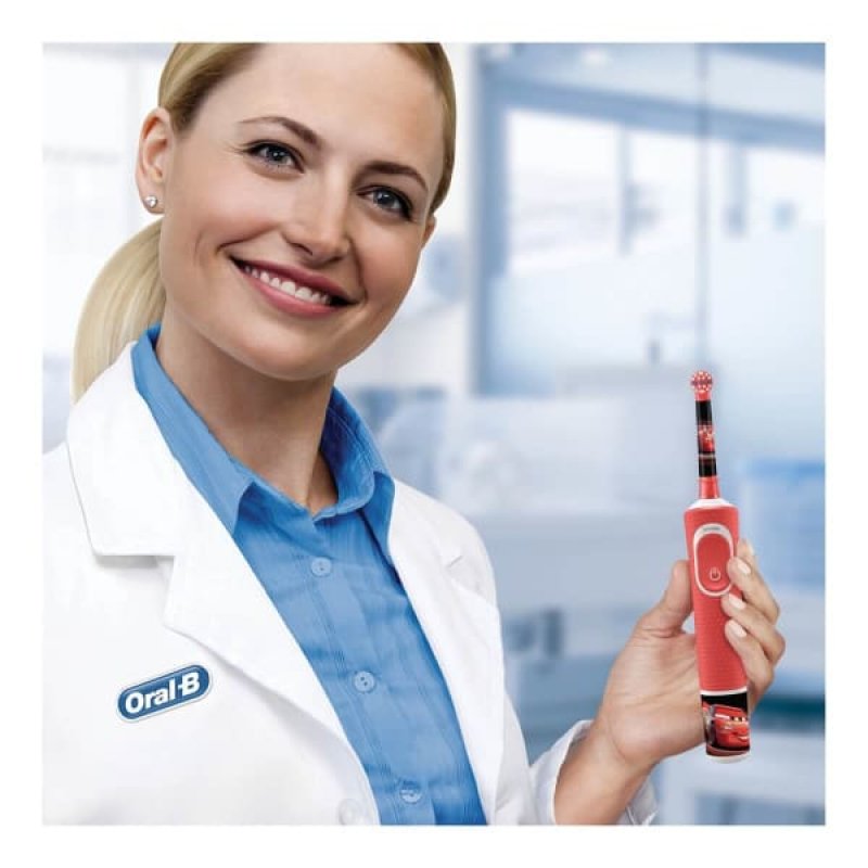 Oral-B Kids Electric Toothbrush Disney Cars Child Rotating toothbrush Red