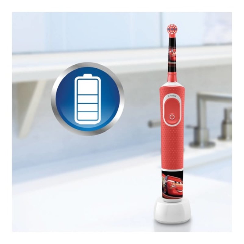 Oral-B Kids Electric Toothbrush Disney Cars Child Rotating toothbrush Red