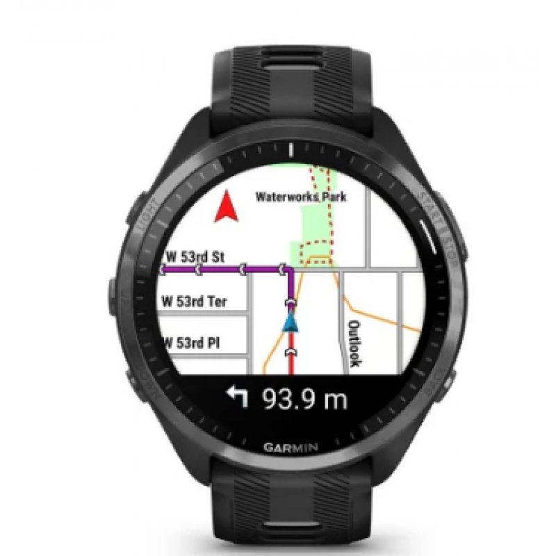 Garmin Forerunner 965 3,56 cm (1.4") AMOLED 47 mm Numérique 454 x 454 pixels Écran tactile Noir Wifi GPS (satellite)