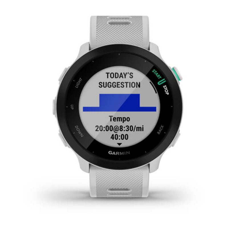 Garmin Forerunner 55 2,64 cm (1.04") MIP 42 mm Numérique 208 x 208 pixels GPS (satellite) BLANC