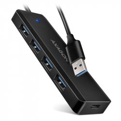 AXAGON HUE-C1A Superspeed USB-A Travel Hub, 4x USB 3.0 - 20cm, schwarz