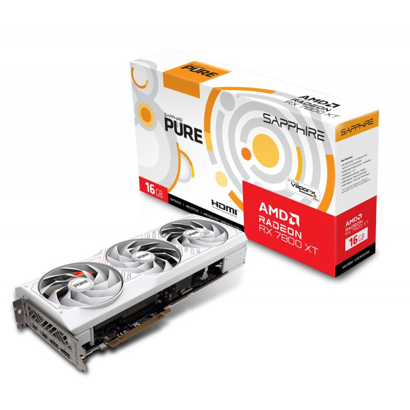 PURE AMD RADEON RX 7800 XT GAM OC 16GB GDDR6 DUAL HDMI DUAL DP