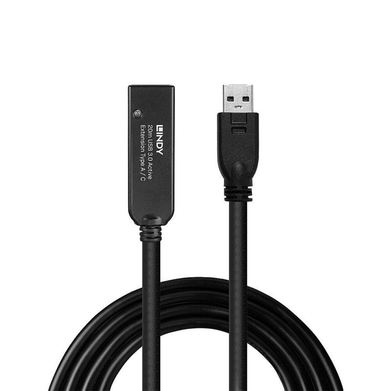 Cable Lindy USB 3.0 to USB-C (W) 20m Black