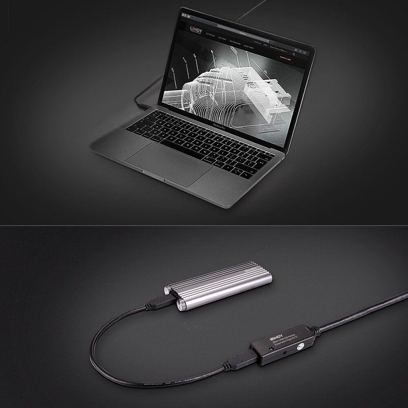 Cable Lindy USB 3.0 to USB-C (W) 20m Black