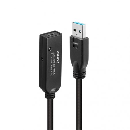 Cable Lindy USB 3.0 to USB-C (W) 10m Black