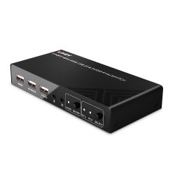 Lindy - KVM-/Audio-/USB-Switch - HDMI 4K60, USB 2.0 - 2 Anschlüsse