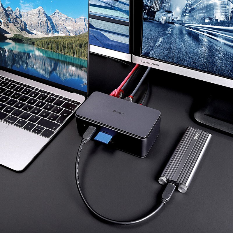 Lindy DST-Pro USB4 Station d'accueil Anthracite