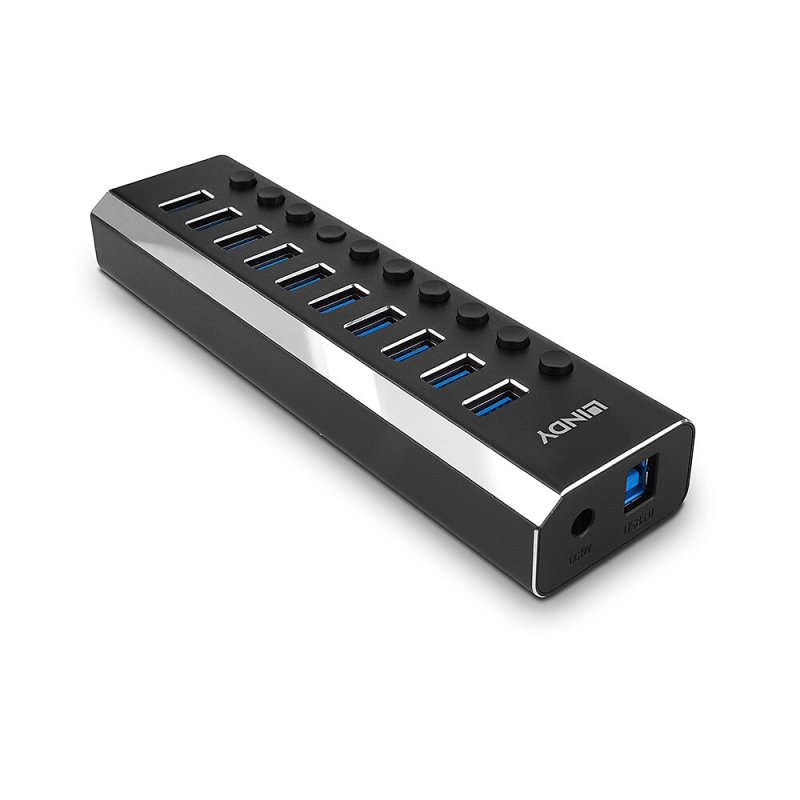 USB Hub Lindy USB 3.0 10-port with ON/OFF