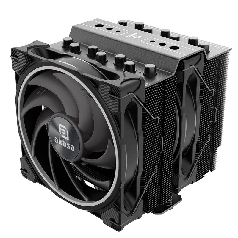 Akasa Soho H7 Dual Tower CPU-Kühler, ARGB - 120 mm, schwarz