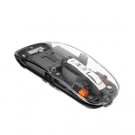 Souris sans fil XtremeMac - Design Transparent - Connexion USB et Bluetooth - Slim - Transparente