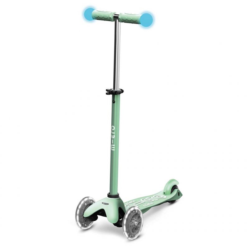 Micro Mobility Micro Mini2Grow Deluxe Magic LED Enfants Trottinette à trois roues Couleur menthe