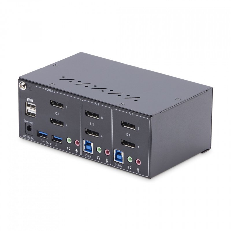 StarTech.com Switch KVM 2 Ports pour Deux Moniteurs, 4K60Hz, 2 Ports USB 5Gbps, 2 Ports USB 2.0 HID - Commutateur KVM